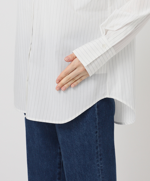 B.C STOCK(ベーセーストック)の「《2枚セット》レースキャミ付きシャツブラウス(シャツ/ブラウス・レディース・ブラック/ホワイト・FREE)」の3枚目の写真