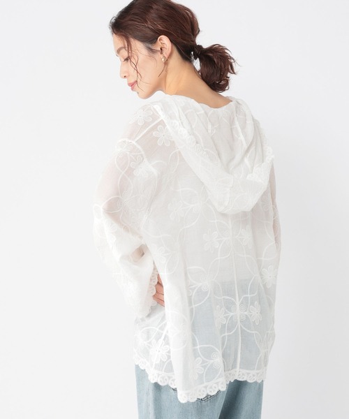studio CLIP(スタディオクリップ)の「レースフードシャツブルゾン(シャツ/ブラウス・レディース・オフホワイト/ネイビー・FREE)」の10枚目の写真