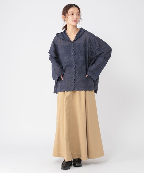 studio CLIP(スタディオクリップ)の「レースフードシャツブルゾン(シャツ/ブラウス・レディース・オフホワイト/ネイビー・FREE)」の15枚目の写真