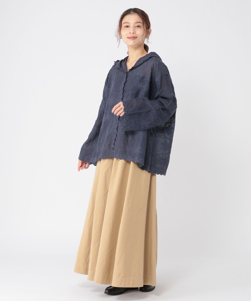 studio CLIP(スタディオクリップ)の「レースフードシャツブルゾン(シャツ/ブラウス・レディース・オフホワイト/ネイビー・FREE)」の16枚目の写真