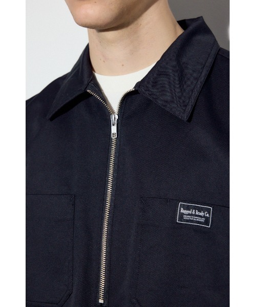 AZUL by moussy（アズールバイマウジー）の「ハーフジップワークシャツ（シャツ/ブラウス・メンズ・ブラック/ベージュ・MEDIUM/LARGE）」の12枚目の写真