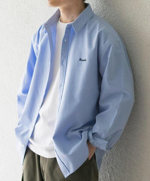 ITEMS URBANRESEARCH(アイテムズ アーバンリサーチ)の「刺繍 オックス レギュラーカラーシャツ(シャツ/ブラウス・メンズ・ホワイト/ブルー・MEDIUM/LARGE)」の9枚目の写真