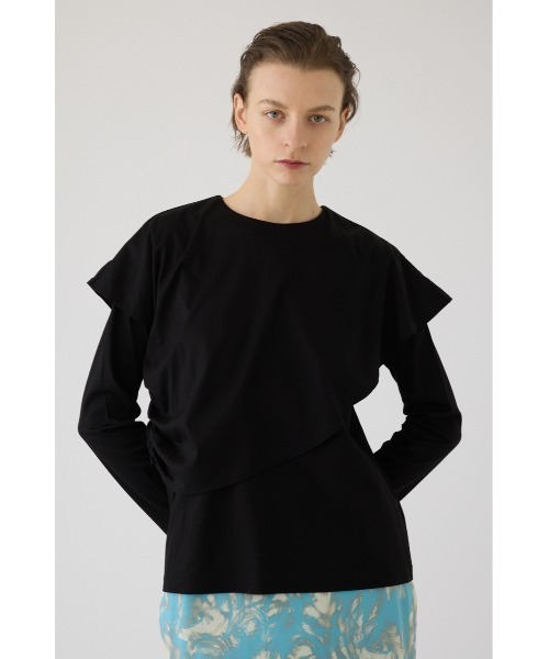 ギャザーカットアウトトップ Layered gather cut tops レイヤード ギャザー カット トップス（T
