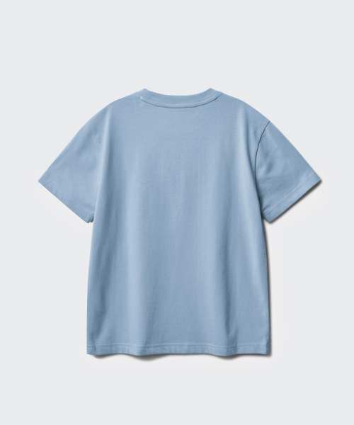 MUSINSA STANDARD KIDS（ムシンサスタンダードキッズ）の「[クールスタンダード] リラックスドクルーネックTシャツ [スカイブルー]（Tシャツ/カットソー・レディース・その他・110/120/130/140/150/160）」の5枚目の写真