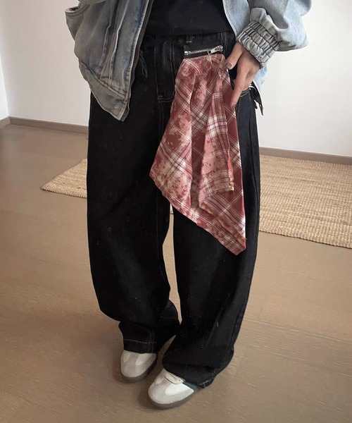 TOBEE(トゥビー)の「【TOBEE】カーブペインターデニムパンツ/スカーフ付き(デニムパンツ・メンズ・ブラック・SMALL/X-LARGE/MEDIUM/LARGE)」の10枚目の写真
