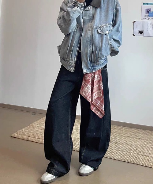 TOBEE(トゥビー)の「【TOBEE】カーブペインターデニムパンツ/スカーフ付き(デニムパンツ・メンズ・ブラック・SMALL/X-LARGE/MEDIUM/LARGE)」の3枚目の写真