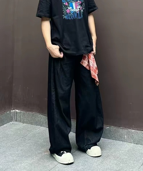 TOBEE(トゥビー)の「【TOBEE】カーブペインターデニムパンツ/スカーフ付き(デニムパンツ・メンズ・ブラック・SMALL/X-LARGE/MEDIUM/LARGE)」の5枚目の写真