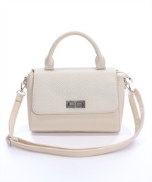 CLEAR BASIC（クリアベーシック）の「ロゴメタル2WAYフラップハンドバッグ［大人 カジュアル 着回し力抜群］≪新作≫（ハンドバッグ）」