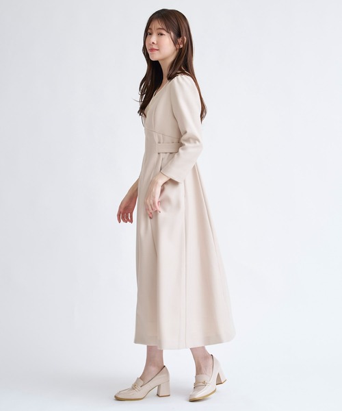 NOELA（ノエラ）の「フロントファスナーパイピングワンピース（ワンピース・レディース・ブラック/ベージュ・M/S）」の7枚目の写真