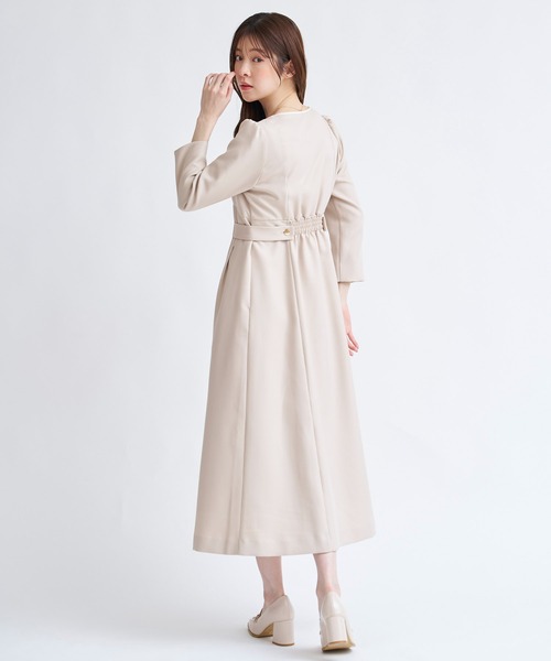 NOELA（ノエラ）の「フロントファスナーパイピングワンピース（ワンピース・レディース・ブラック/ベージュ・M/S）」の8枚目の写真