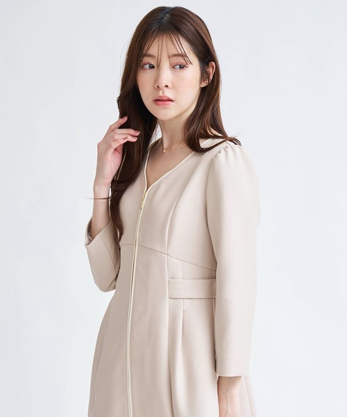 NOELA（ノエラ）の「フロントファスナーパイピングワンピース（ワンピース・レディース・ブラック/ベージュ・M/S）」の14枚目の写真