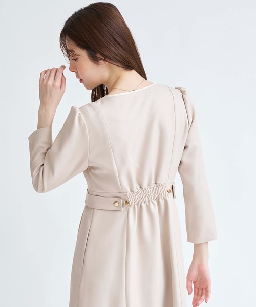 NOELA（ノエラ）の「フロントファスナーパイピングワンピース（ワンピース・レディース・ブラック/ベージュ・M/S）」の15枚目の写真