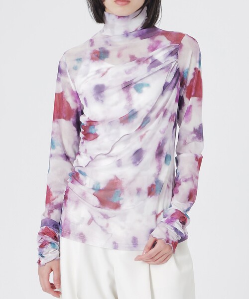 LOVELESS（ラブレス）の「ニュアンスプリントシアープルオーバー（Tシャツ/カットソー・レディース・ピンク系その他2/ホワイト系その他/ブラック・36）」の6枚目の写真