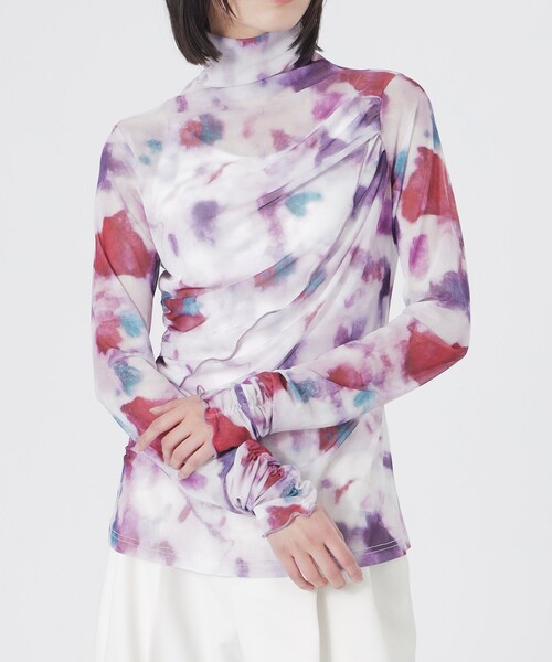 LOVELESS（ラブレス）の「ニュアンスプリントシアープルオーバー（Tシャツ/カットソー・レディース・ピンク系その他2/ホワイト系その他/ブラック・36）」の7枚目の写真