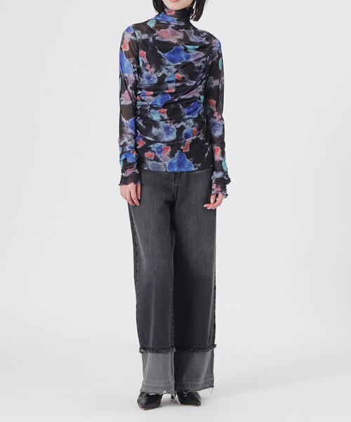 LOVELESS（ラブレス）の「ニュアンスプリントシアープルオーバー（Tシャツ/カットソー・レディース・ピンク系その他2/ホワイト系その他/ブラック・36）」の11枚目の写真