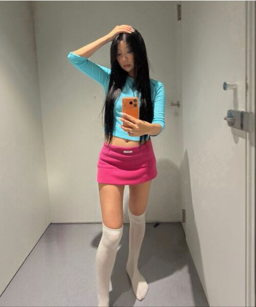 CRANK(クランク)の「ピケマイクロスカート_プラム(スカート・レディース・その他・MEDIUM/SMALL)」の6枚目の写真