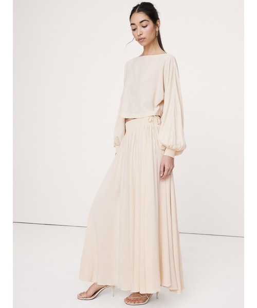 Banana Republic(バナナリパブリック)の「スモックド ジョーゼット マキシ スカート(スカート・レディース・ブラウン/アイボリー・L/M/S/XS)」の3枚目の写真