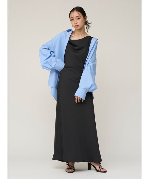 SNIDEL（スナイデル）の「ドレープキャミワンピース（ワンピース・レディース・その他/ブラック/アイボリー・1/0）」の9枚目の写真