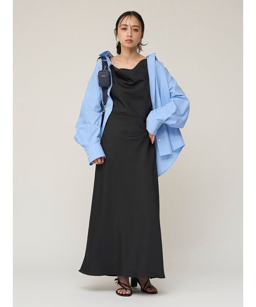 SNIDEL（スナイデル）の「ドレープキャミワンピース（ワンピース・レディース・その他/ブラック/アイボリー・1/0）」の10枚目の写真