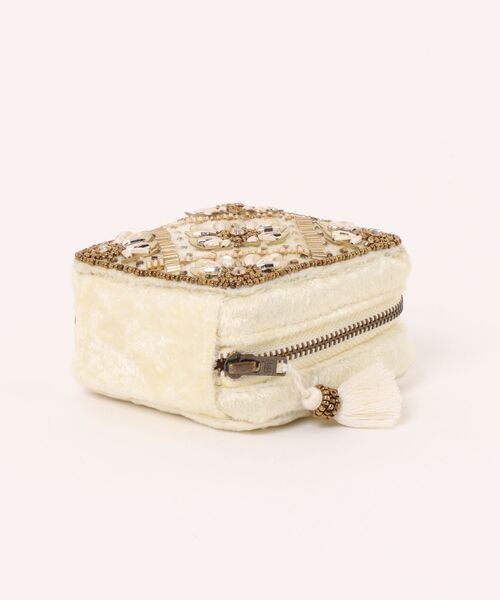 studio CLIP（スタディオクリップ）の「ビーズ刺繍アクセポーチ 599483（その他雑貨・レディース・ベージュ/ブルー・FREE）」の4枚目の写真