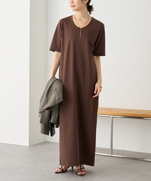 RIVE DROITE（リヴドロワ）の「予約【接触冷感・紫外線防止素材】ゴブソデカットソーワンピース（ワンピース・レディース・ブラック/ブラウン・40/38/36）」の21枚目の写真