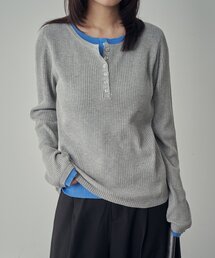 goocy（グースィー）の「配色ヘンリープルオーバー（ニット/セーター）」