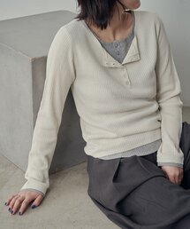 goocy（グースィー）の「配色ヘンリープルオーバー（ニット/セーター）」