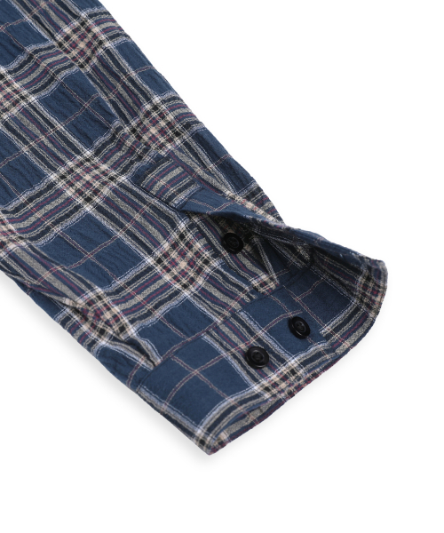 XTONZ（エクストーンズ）の「XTS042 ライトチェックシャツ (ネイビー)（シャツ/ブラウス・レディース・その他・MEDIUM/LARGE）」の6枚目の写真