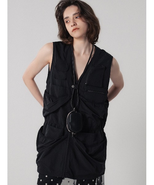ELCHELE(エルチェレ)の「EPIC UTILITY VEST(ベスト・レディース・ライトブルー/アイボリー/ブラック・FREE)」の14枚目の写真