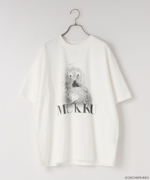 LOWRYS FARM（ローリーズファーム）の「【ガチャピン・ムック】Tシャツ　658174（Tシャツ/カットソー・レディース・オフホワイト/チャコールグレー・FREE）」の4枚目の写真