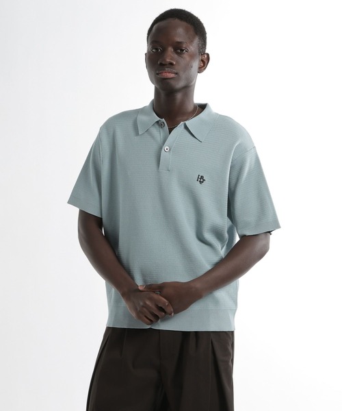 HARE(ハレ)の「HAREロゴニットポロ(HARE)(ポロシャツ・メンズ・グレー/ブルー/ブラック/ブラウン・SMALL/MEDIUM)」の20枚目の写真