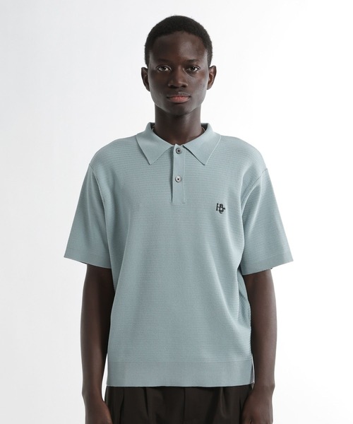 HARE(ハレ)の「HAREロゴニットポロ(HARE)(ポロシャツ・メンズ・グレー/ブルー/ブラック/ブラウン・SMALL/MEDIUM)」の10枚目の写真