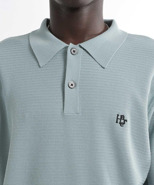 HARE(ハレ)の「HAREロゴニットポロ(HARE)(ポロシャツ・メンズ・グレー/ブルー/ブラック/ブラウン・SMALL/MEDIUM)」の13枚目の写真