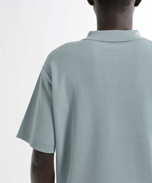 HARE(ハレ)の「HAREロゴニットポロ(HARE)(ポロシャツ・メンズ・グレー/ブルー/ブラック/ブラウン・SMALL/MEDIUM)」の5枚目の写真