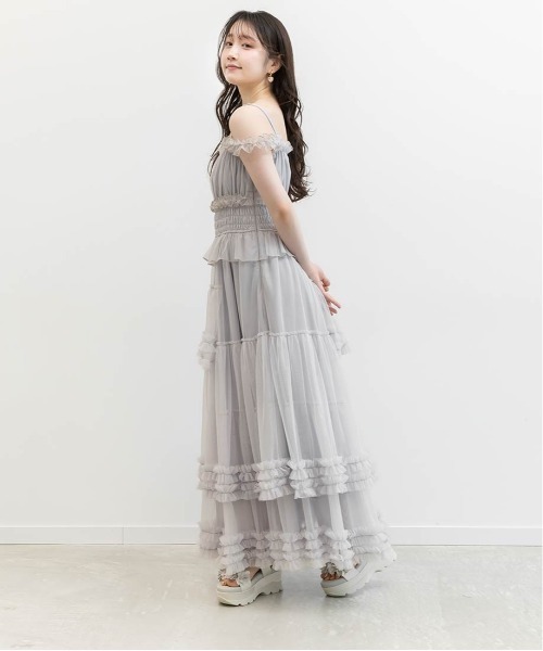 RANDA(ランダ)の「チュールフリルキャミワンピース(ワンピース・レディース・ブルー/ネイビー/ドット・1/0)」の21枚目の写真