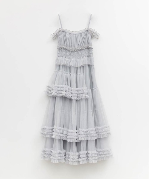 RANDA(ランダ)の「チュールフリルキャミワンピース(ワンピース・レディース・ブルー/ネイビー/ドット・1/0)」の10枚目の写真