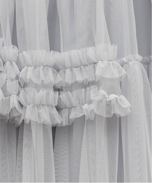 RANDA(ランダ)の「チュールフリルキャミワンピース(ワンピース・レディース・ブルー/ネイビー/ドット・1/0)」の13枚目の写真