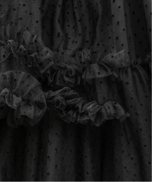 RANDA(ランダ)の「チュールフリルキャミワンピース(ワンピース・レディース・ブルー/ネイビー/ドット・1/0)」の14枚目の写真