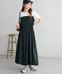 【WEB限定】半袖ドッキングバルーンワンピース