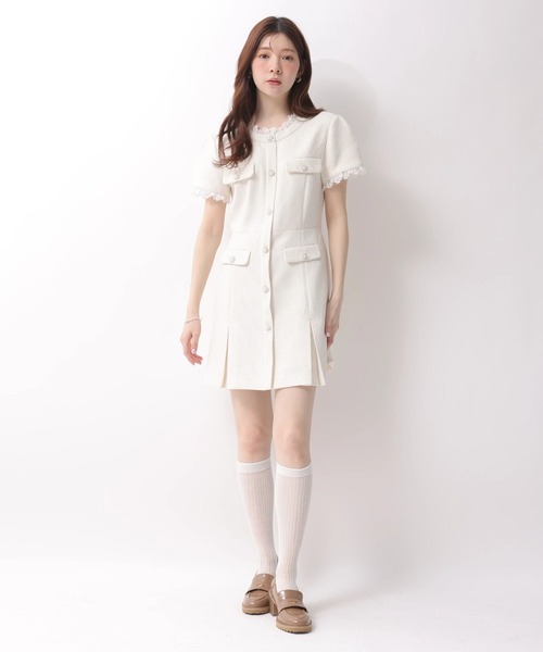Rirandture(リランドチュール)の「レースフリルミニワンピース(ワンピース・レディース・オフホワイト/ブラック/ミント・2/1)」の16枚目の写真