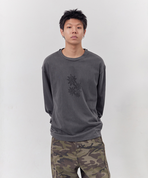 TONY LAWRENCE（トニーローレンス）の「ピグメントグラフィックロングスリーブチャコール（Tシャツ/カットソー・レディース・その他・1/2）」の2枚目の写真