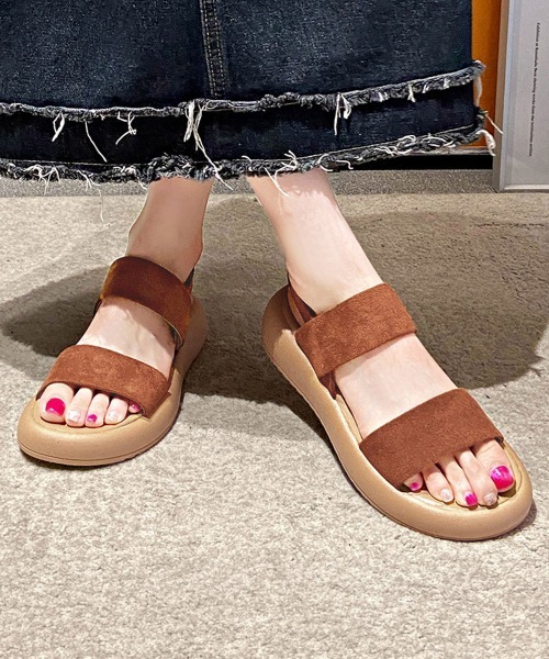 Miniministore(ミニミニストア)の「厚底サンダル ビーチサンダル 美脚 夏靴(サンダル・レディース・ブラック/アイボリー/キャメル・24.0cm/23.5cm/23.0cm/22.5cm/25.0cm/24.5cm)」の1枚目の写真