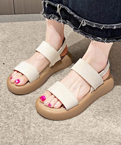 Miniministore(ミニミニストア)の「厚底サンダル ビーチサンダル 美脚 夏靴(サンダル・レディース・ブラック/アイボリー/キャメル・24.0cm/23.5cm/23.0cm/22.5cm/25.0cm/24.5cm)」の2枚目の写真