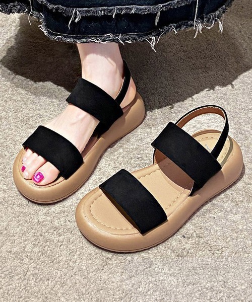 Miniministore(ミニミニストア)の「厚底サンダル ビーチサンダル 美脚 夏靴(サンダル・レディース・ブラック/アイボリー/キャメル・24.0cm/23.5cm/23.0cm/22.5cm/25.0cm/24.5cm)」の3枚目の写真