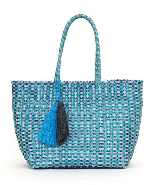 COOCO(クーコ)の「メッシュ編みマルシェトートバッグ/A4対応(かごバッグ・レディース・パープル/ピンク/グリーン・FREE)」の5枚目の写真