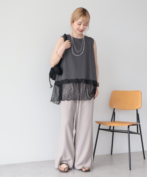 AMERICAN HOLIC（アメリカンホリック）の「【マルチ機能】ベイカーリラックスパンツ【WEB限定カラー有り】（その他パンツ・レディース・カーキ/ブラック/ベージュ/ブラウン/ピンク/キャメル/ブルー/その他6/グリーン/ネイビー/グレイッシュベージュ/チャコールグレー/オリーブ/ボルドー・L/S/M）」の18枚目の写真