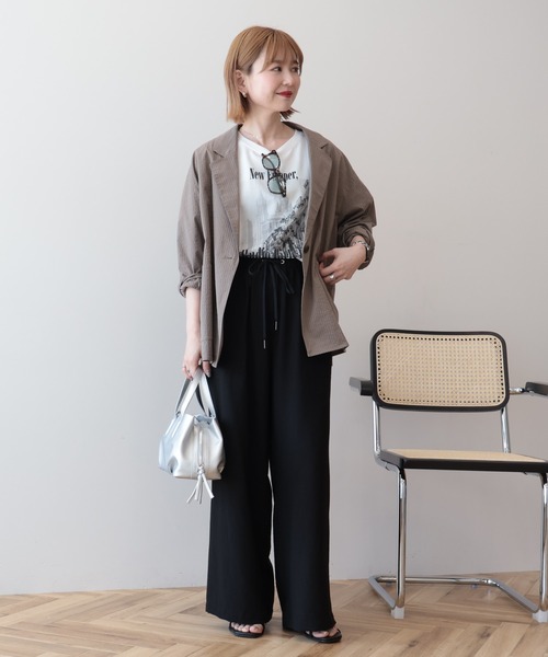 AMERICAN HOLIC（アメリカンホリック）の「【マルチ機能】ベイカーリラックスパンツ【WEB限定カラー有り】（その他パンツ・レディース・カーキ/ブラック/ベージュ/ブラウン/ピンク/キャメル/ブルー/その他6/グリーン/ネイビー/グレイッシュベージュ/チャコールグレー/オリーブ/ボルドー・L/S/M）」の15枚目の写真