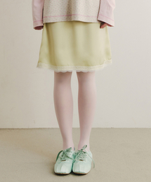 CELITAILS（セリテールズ）の「SATIN LACE MINI SKIRT_LIME（ワンピース）」
