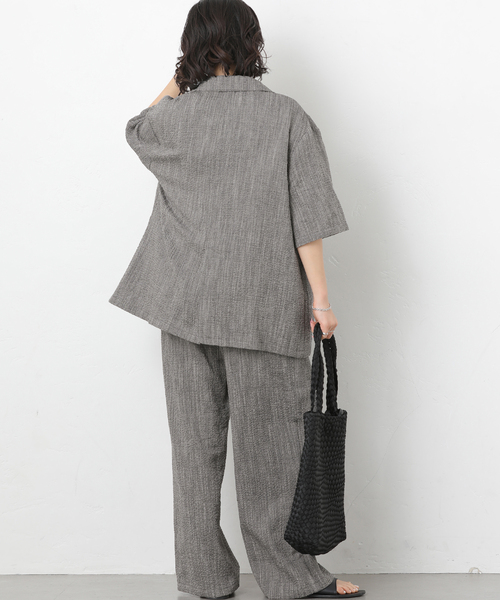 JOURNAL STANDARD relume(ジャーナルスタンダード レリューム)の「スラブハーフスリーブジャケット(テーラードジャケット・レディース・グレー/ライトグレー・FREE)」の5枚目の写真