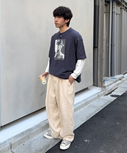 CIAOPANIC TYPY（チャオパニックティピー）の「【ユニセックス】接触冷感ジャガードタックストレートパンツ（その他パンツ・レディース・ネイビー/チャコールグレー/アイボリー・LARGE/MEDIUM）」の5枚目の写真